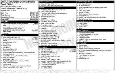 2021 Jeep Wrangler Unlimited Willys Sport