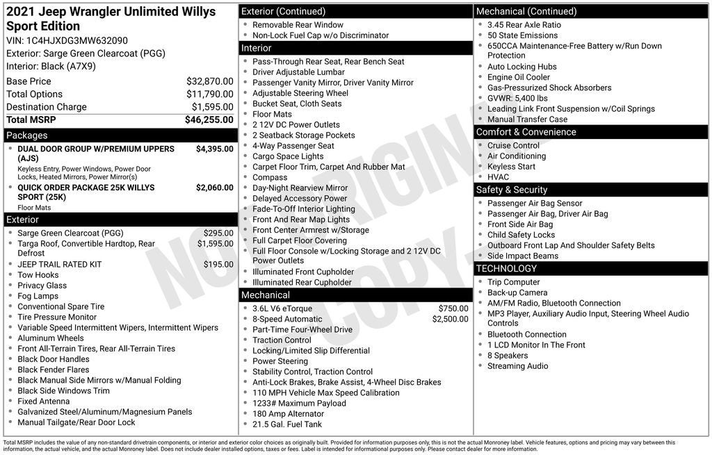 2021 Jeep Wrangler Unlimited Willys Sport