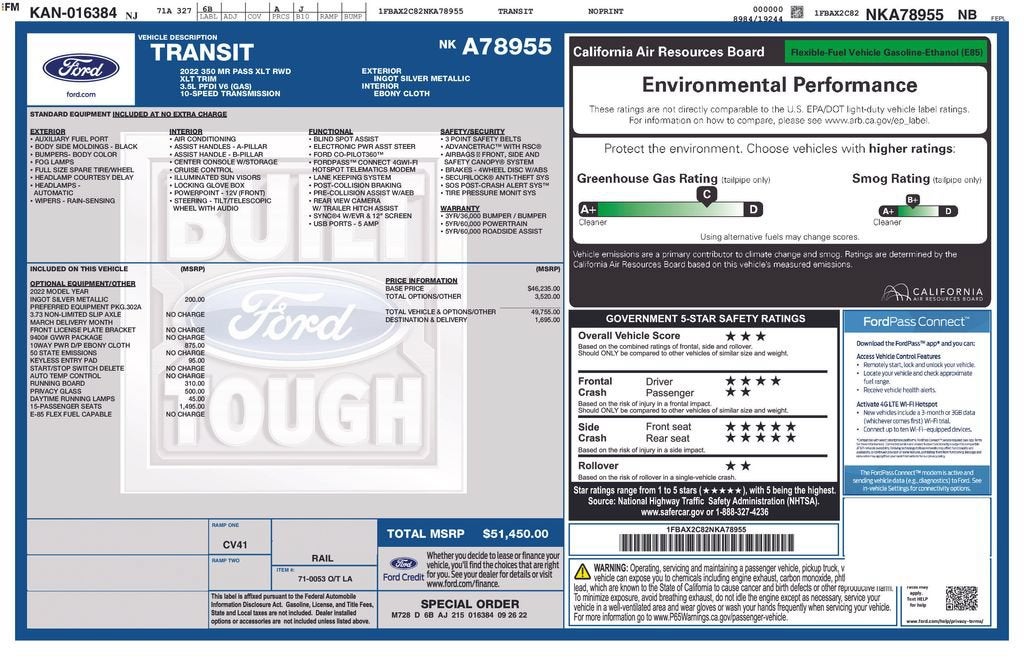 2022 Ford Transit Passenger Wagon XL
