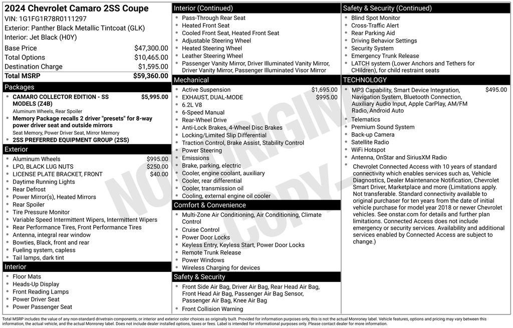 2024 Chevrolet Camaro 2SS