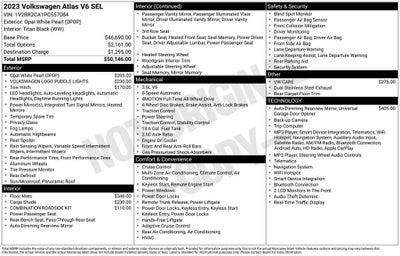 2023 Volkswagen Atlas 3.6L V6 SEL