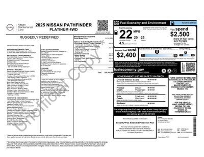 2025 Nissan Pathfinder Platinum