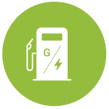 Gas and electric fuel pump icon
